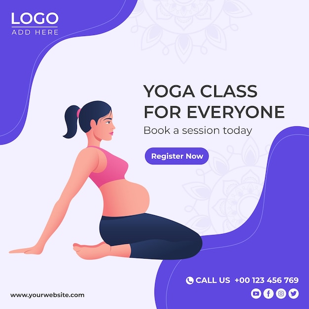 Yoga classes social media Insta template banner poster design