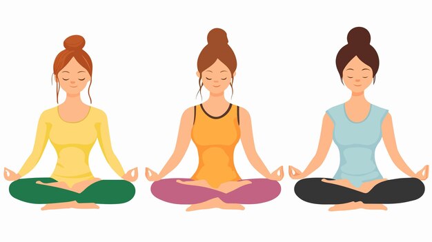 Vector yoga clipart isolated vector illustration cartoon