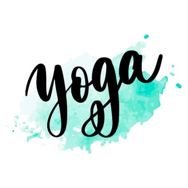 Yoga concept logo design. Elegant hand lettering for your design.