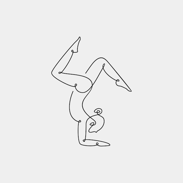 Yoga Continuous One Lline Drawing