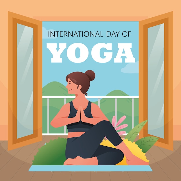 Yoga day International celebration instagram health and fitness posts template