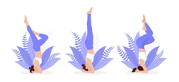 Yoga Exercise Flat Bundle Design Illustration