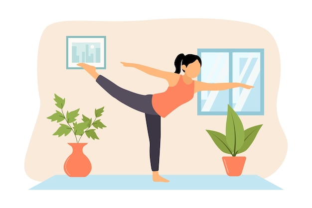 Yoga Exercise Flat Design Illustration