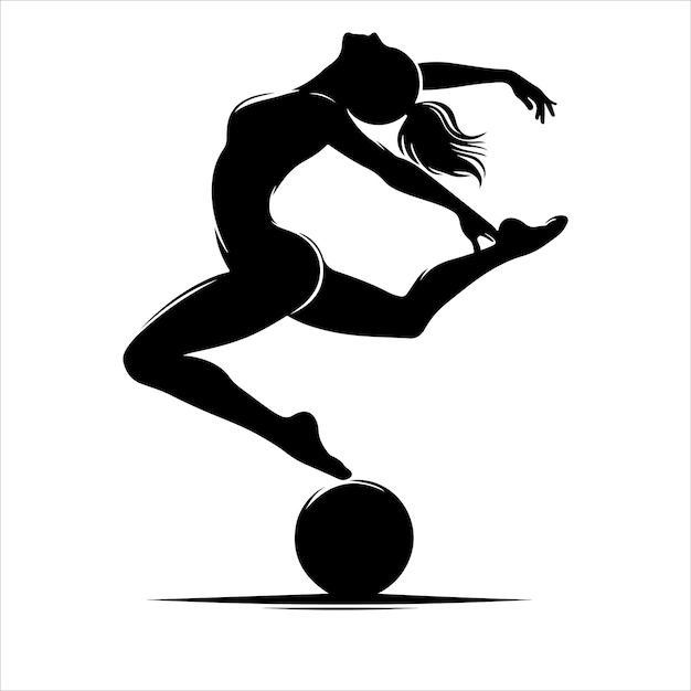 Yoga female Vector black gymnastics female silhouette