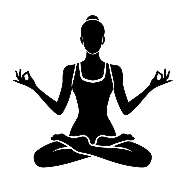 Vector yoga female vector silhouette illustration