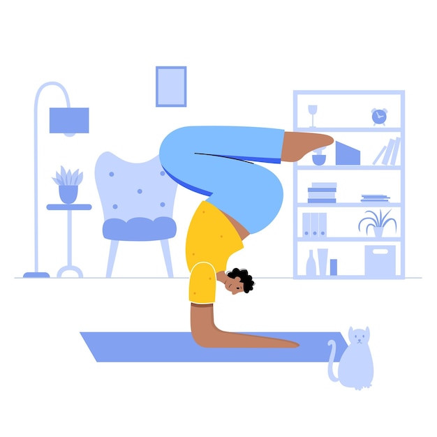 Yoga flat vector illustration Healthy lifestyle