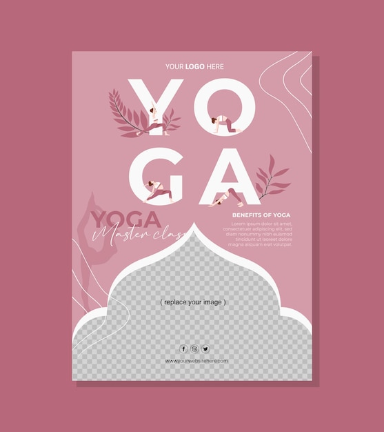 Vector yoga flyer template