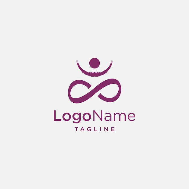 yoga infinity logo design template elements