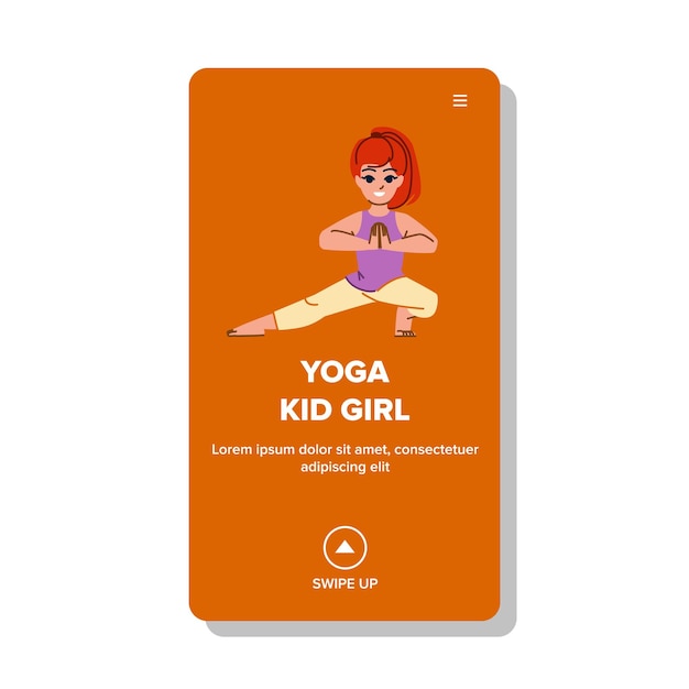 Yoga kid girl vector