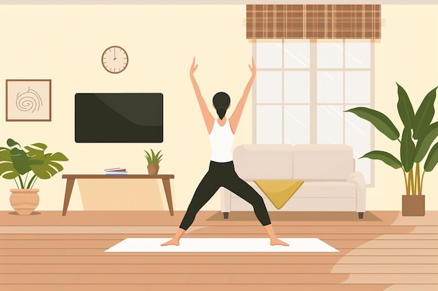 Yoga Living Room Illustration