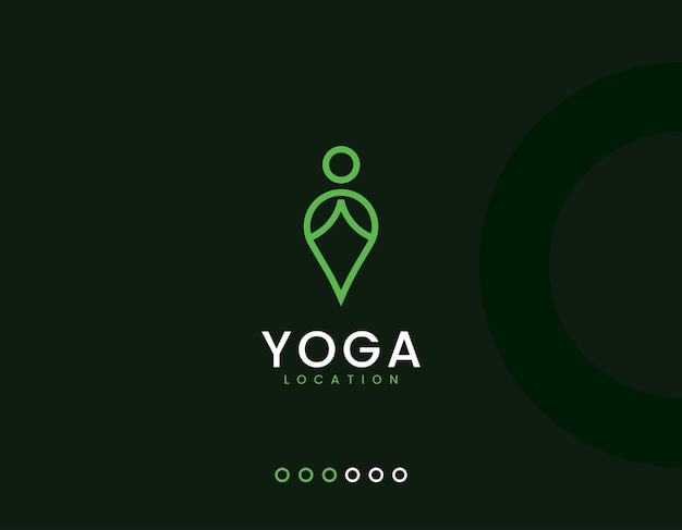 Yoga Locator logo template Location and yoga man concept