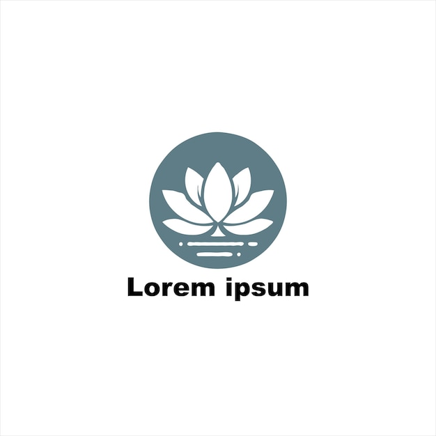 a yoga logo background with lotus flower in line style