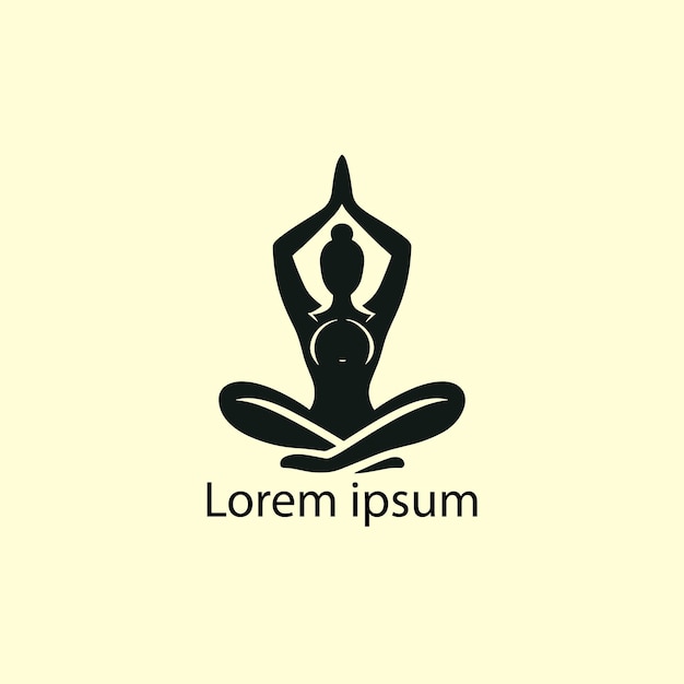 a yoga logo background with lotus flower in line style