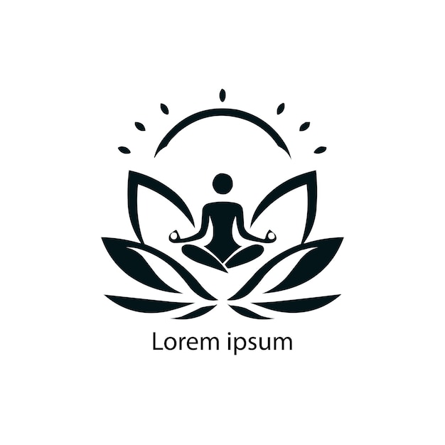 yoga logo design black