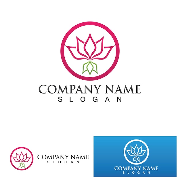 Yoga logo design stock human meditation in lotus flower vector illustration