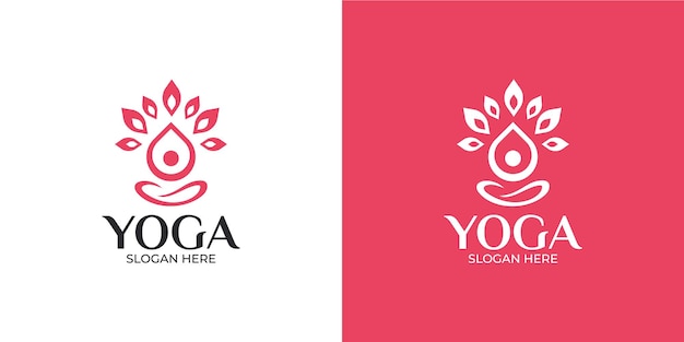 Yoga logo set for body health