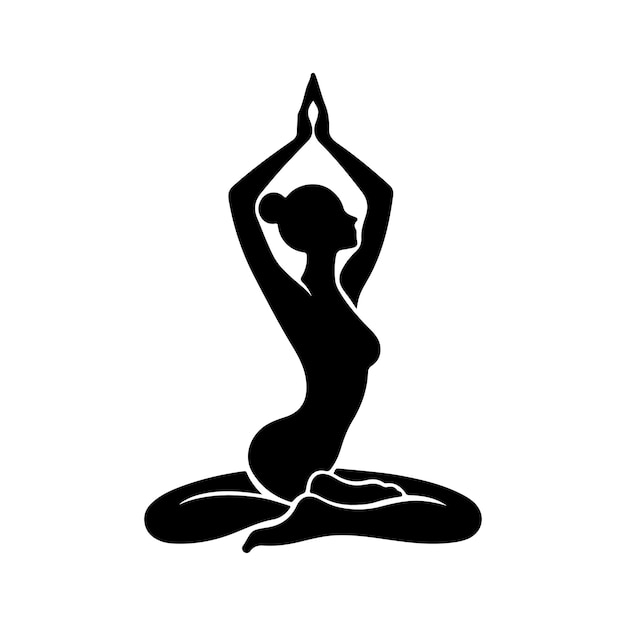 Yoga logo silhouette isolated on white background