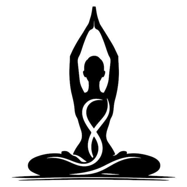 Yoga logo silhouette isolated on white background