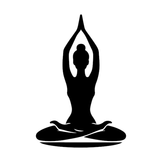 Yoga logo silhouette isolated on white background