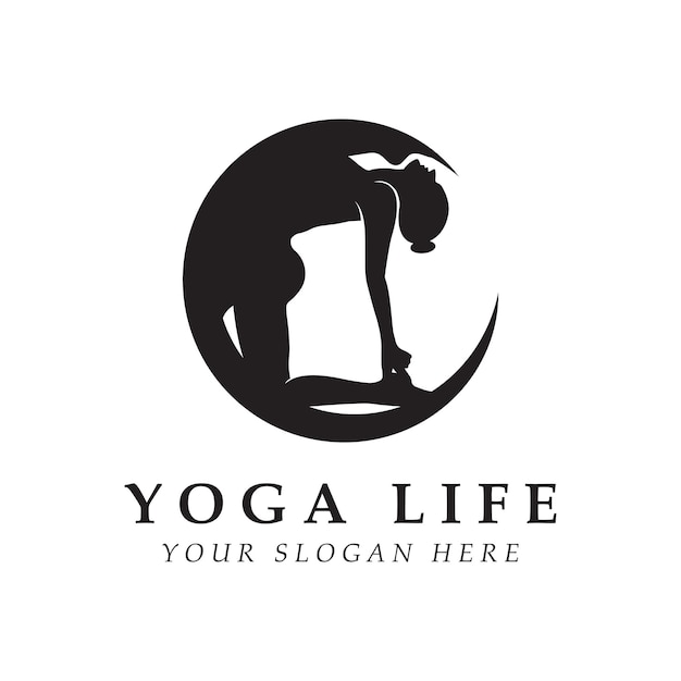 Yoga logo and vector with slogan template