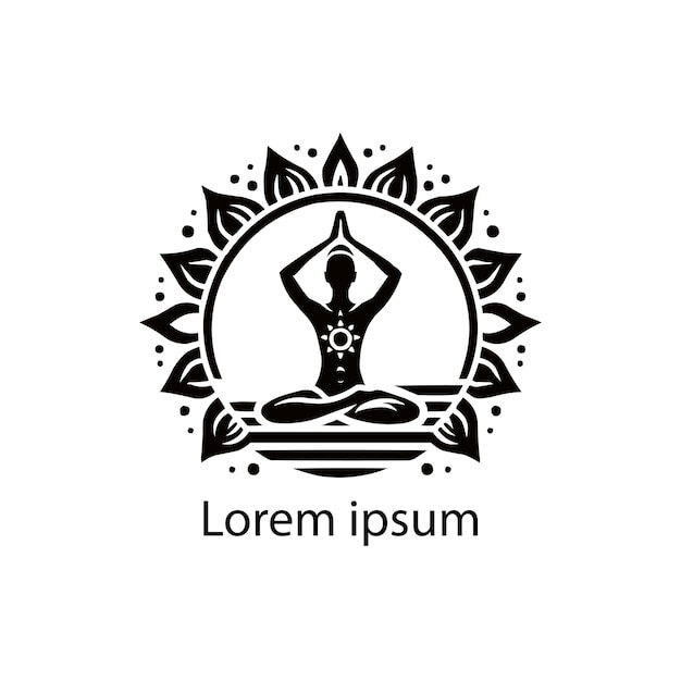 a yoga logo with a person doing yoga