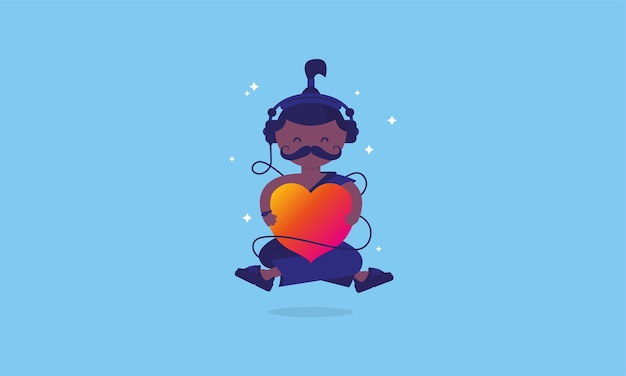 Yoga love meditation vector character design