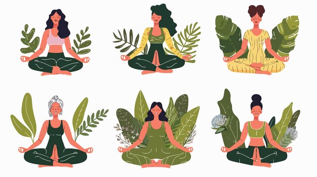 Yoga and Meditation Brochure Vector Isolated