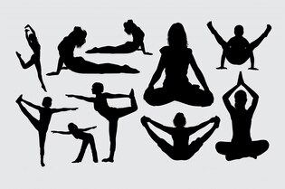 Yoga silhouettes