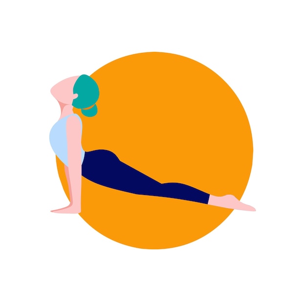 Yoga meditation sports gymnastics fitness relaxation Vector illustration of yoga poses