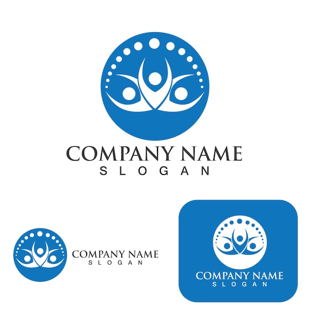 Yoga people health logo and symbol vector