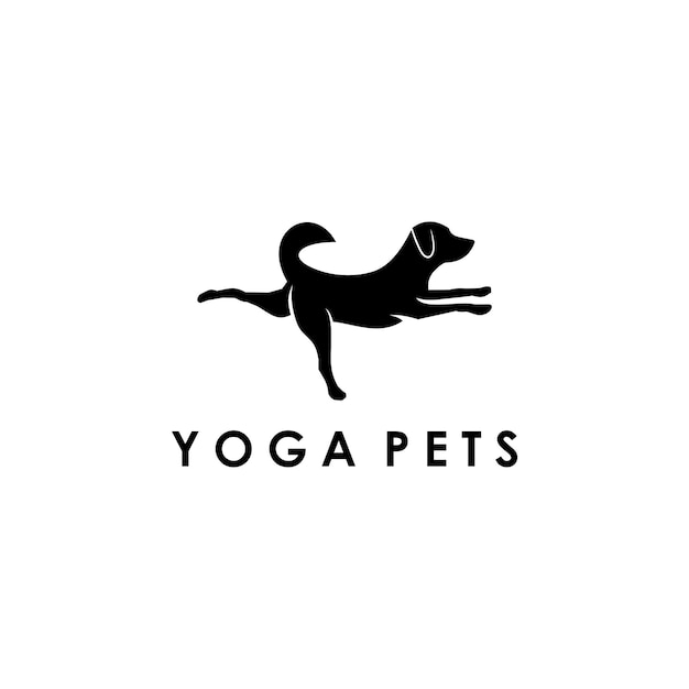 yoga pet animal dog vector logo design