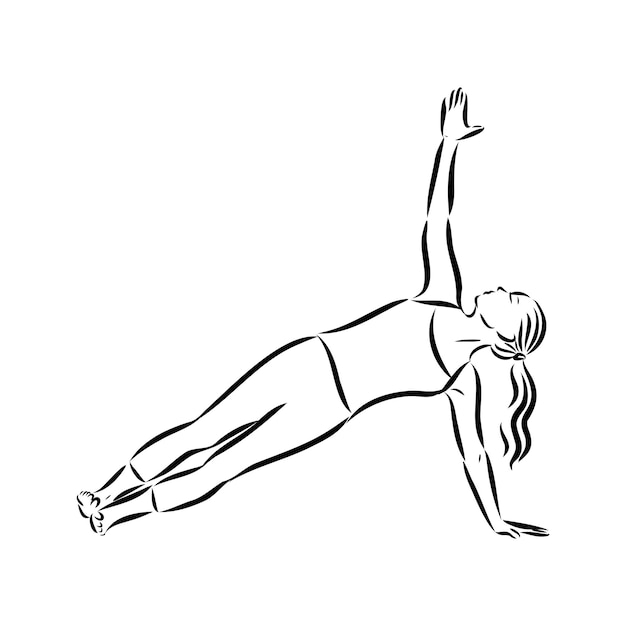 Yoga pose. Line drawing. Healthy life concept -Vector Illustration yoga pose vector sketch