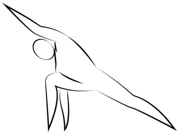 Yoga Pose, Simple line art, icon style, yoga logo, Physical practice