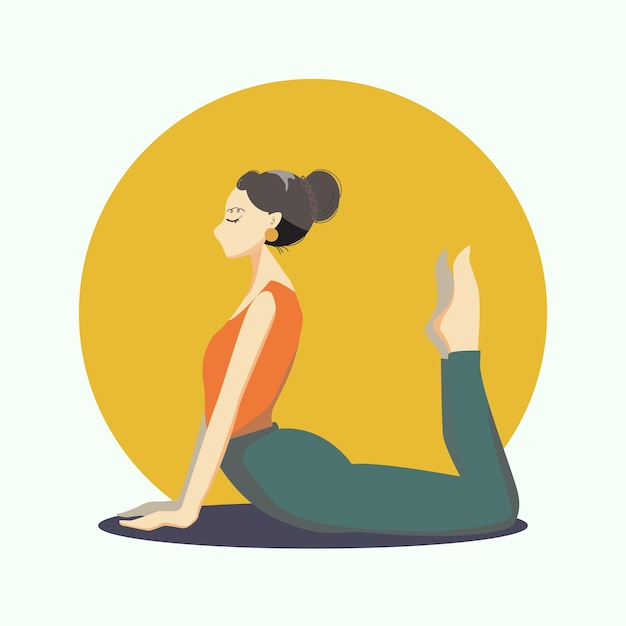 Yoga pose of a wowan abstract vector illustrationxDxA