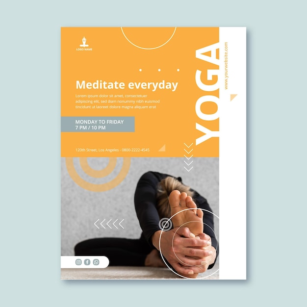 Yoga practice vertical flyer template