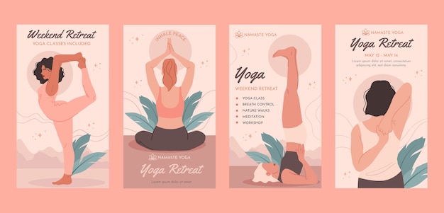 Yoga retreat instagram stories template