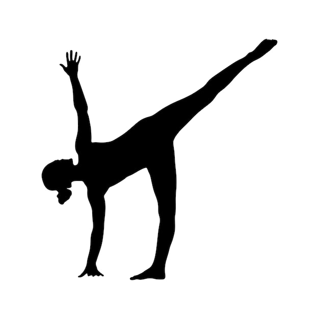 yoga in silhouette vector art on background