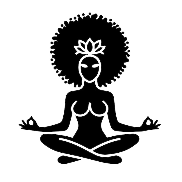 Yoga svg Afro womanY