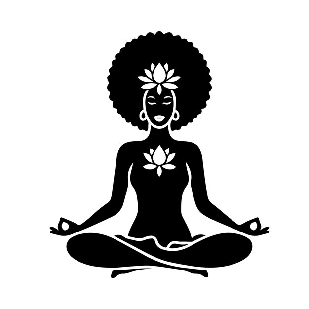 Yoga svg Afro womanY