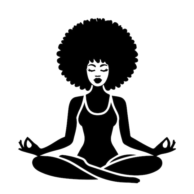 Yoga svg Afro womanY