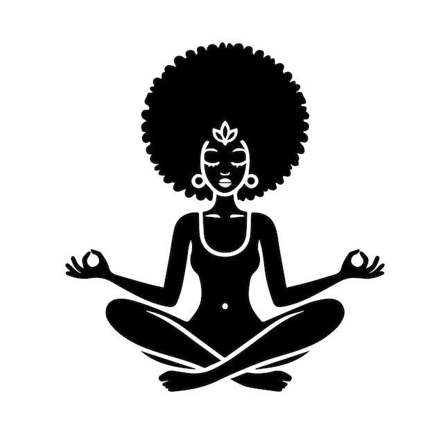 Yoga svg Afro womanY