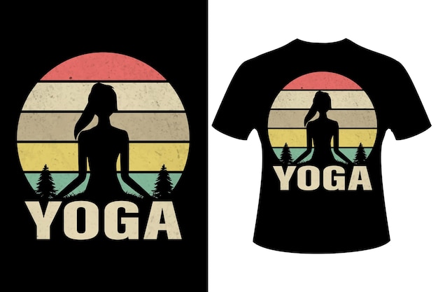 Yoga vintage t shirt design Premium Vector