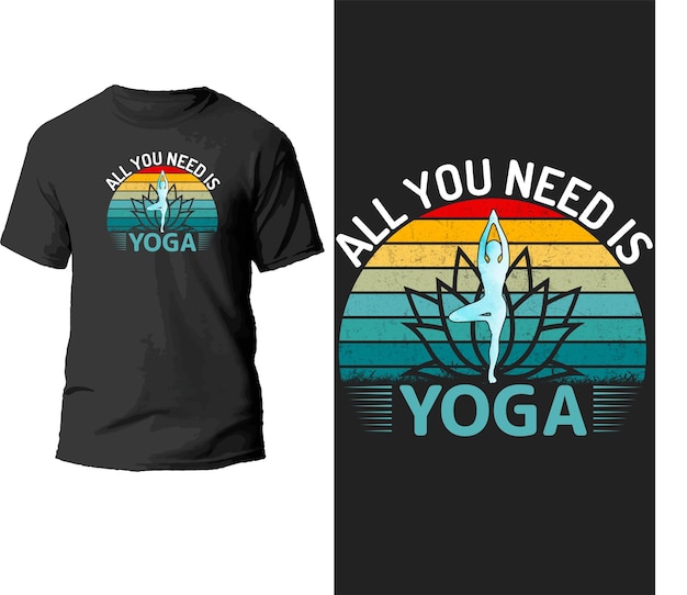 Yoga vintage t shirt design