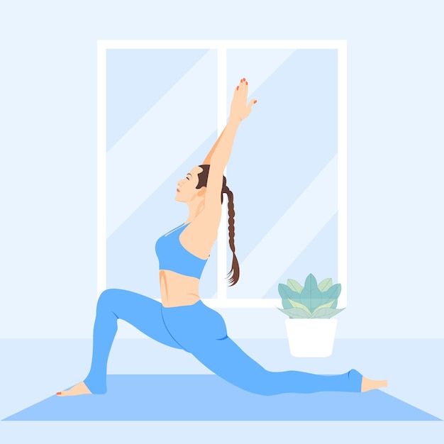 Yoga women exercising in yoga poses