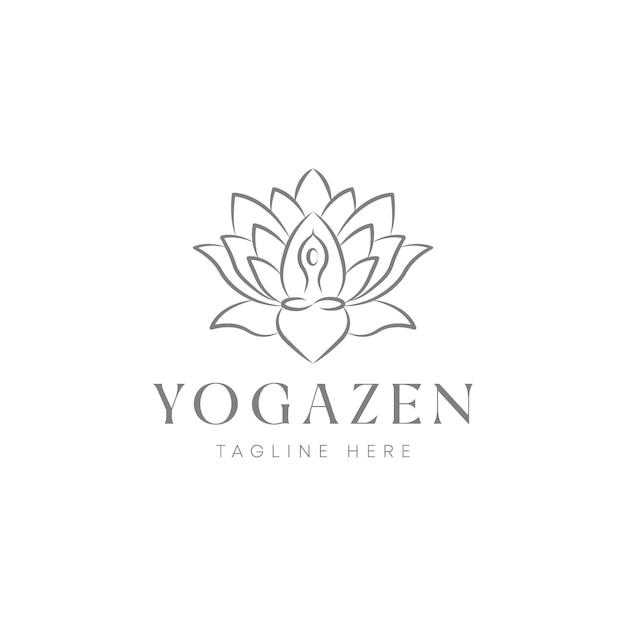 Yoga zen lotus logo template vector