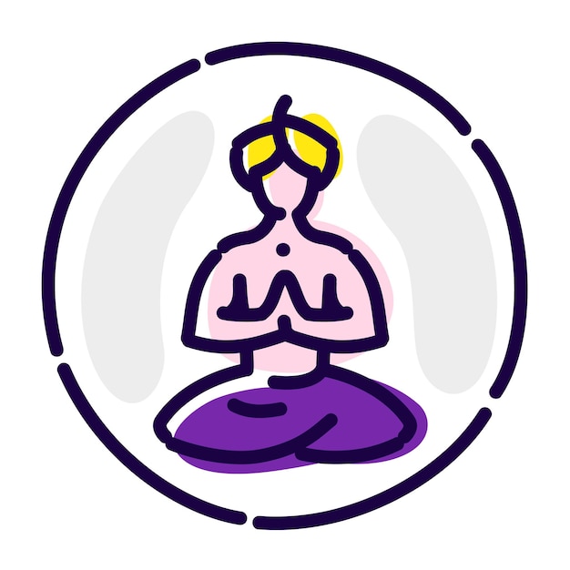 Yogi in the lotus position Emblem of yoga studio SPA