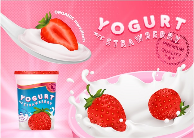 Vector yogurt advertisment template