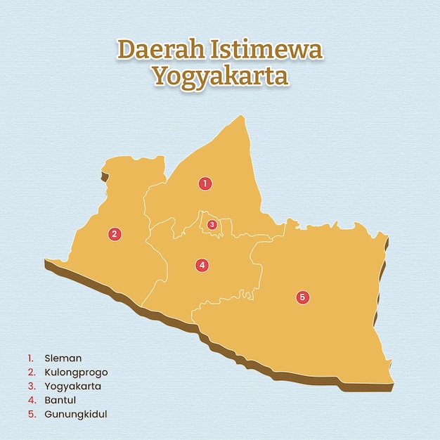 Yogyakarta Map template for vector assets