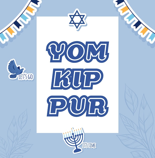 Yom Kippur Template Vector Illustration Jewish Holiday Decorative Design Suitable for Greeting Card