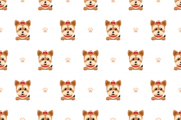 Yorkshire terrier dog seamless pattern